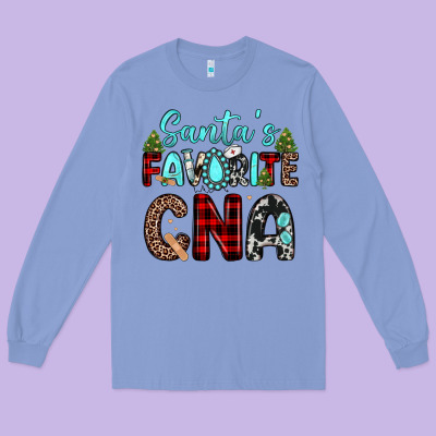 Santas Favorite Cna Long Sleeve Tee Designed By Jahusdesignshop