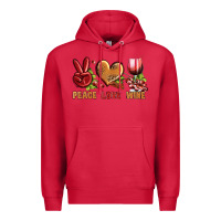 Cardinal Peace Love Wine Premium Hoodie - BundleAndBundleShop