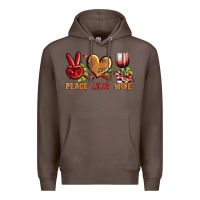 Coffee Peace Love Wine Premium Hoodie - BundleAndBundleShop