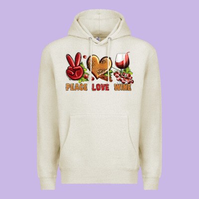 Peace Love Wine Premium Hoodie Designed By Bundleandbundleshop