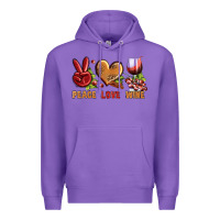 Purple Peace Love Wine Premium Hoodie - BundleAndBundleShop
