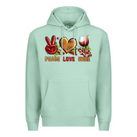 Seafoam Peace Love Wine Premium Hoodie - BundleAndBundleShop