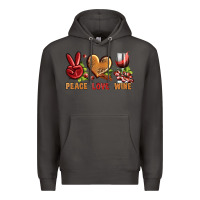 Smoke Peace Love Wine Premium Hoodie - BundleAndBundleShop