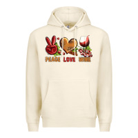 Tofu Peace Love Wine Premium Hoodie - BundleAndBundleShop