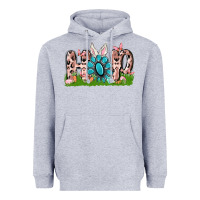 Heather Grey hop rabbit Heavyweight Hoodie - MaliasSmallBusiness