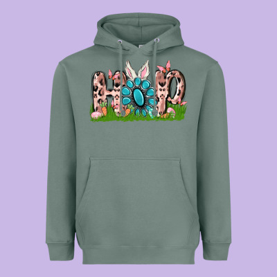 Hop Rabbit Heavyweight Hoodie Designed By Maliassmallbusiness