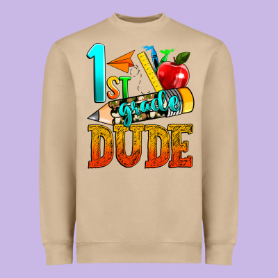 1st Grade Dude Heavyweight Sweatshirt Designed By Texasbilliewilder