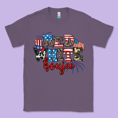 Red Whıte Boujee Classic Tee Designed By Adodesignshop