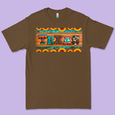 Texas Sunflowers License Plate Premium Tee Designed By Artiststas