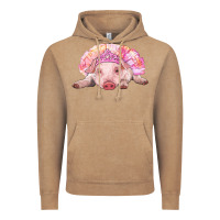 Vintage Coffee Balerina Baby Pig With Tutu Vintage Hoodie - RanaPortraitStore