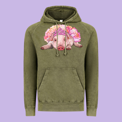 Vintage Hoodie Balerina Baby Pig With Tutu