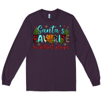 Plum santa s favorite basketball player Long Sleeve Tee - JahusDesignShop