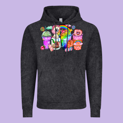 Unicorn Coffee Cups Vintage Hoodie Designed By Zillion Design Studio