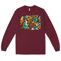 Burgundy western cowhide horseshoe sunflower background Long Sleeve Tee - AdoDesignShop