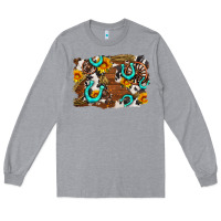 Heather Grey western cowhide horseshoe sunflower background Long Sleeve Tee - AdoDesignShop