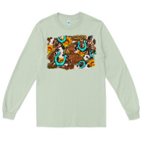 Matcha western cowhide horseshoe sunflower background Long Sleeve Tee - AdoDesignShop