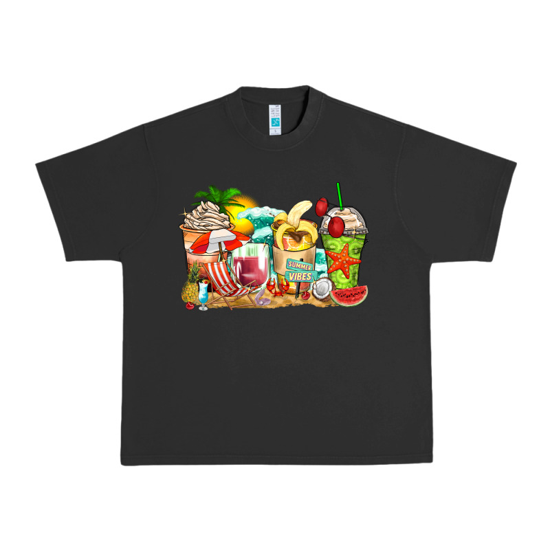 Summer Vibes Coffee Cups Urban Heavy Tee by Zillion Design Studio | Teevron