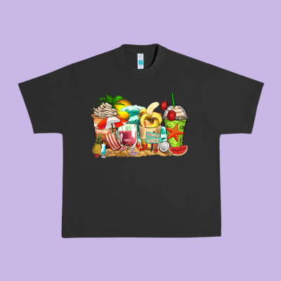 Summer Vibes Coffee Cups Urban Heavy Tee Designed By Zillion Design Studio
