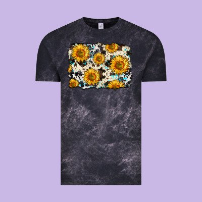 Cowhide Sunflower Pattern Vintage Tee Designed By Zillion Design Studio