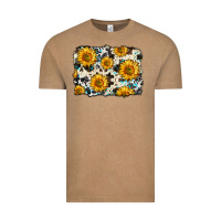Vintage Coffee cowhide sunflower pattern Vintage Tee - Zillion Design Studio