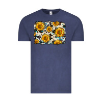 Vintage Denim cowhide sunflower pattern Vintage Tee - Zillion Design Studio