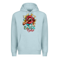 Blue Mist Western Boss Babe Cigar Lip Premium Hoodie - BundleAndBundleShop