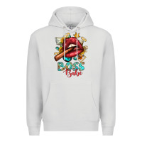 Dove Grey Western Boss Babe Cigar Lip Premium Hoodie - BundleAndBundleShop