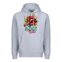 Heather Grey Western Boss Babe Cigar Lip Premium Hoodie - BundleAndBundleShop