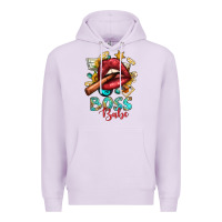Lilac Western Boss Babe Cigar Lip Premium Hoodie - BundleAndBundleShop