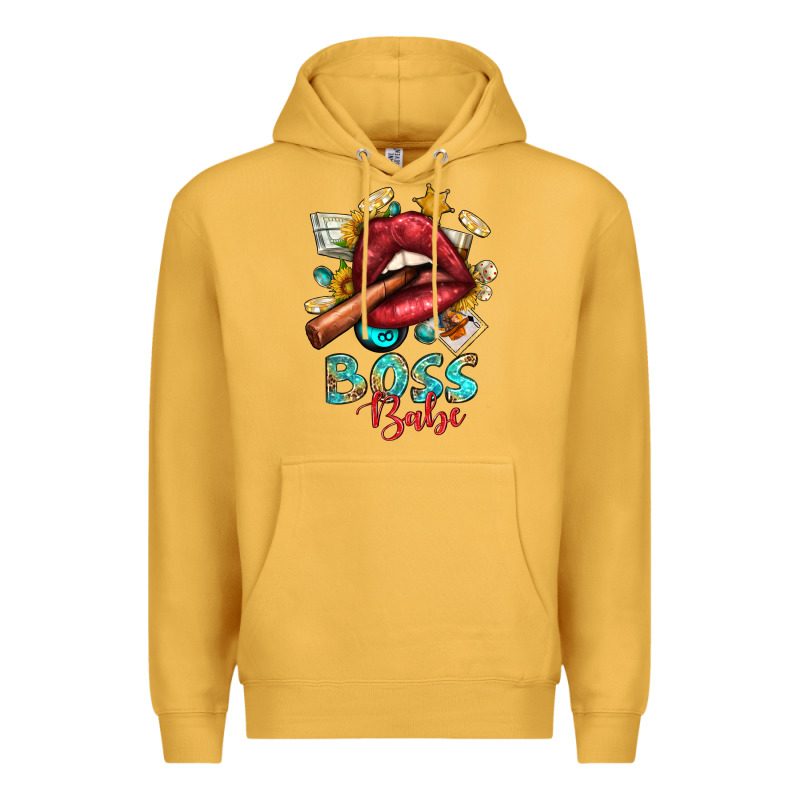 Western Boss Babe Cigar Lip Premium Hoodie by BundleAndBundleShop | Teevron