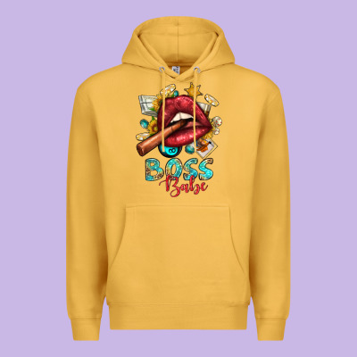 Western Boss Babe Cigar Lip Premium Hoodie Designed By Bundleandbundleshop