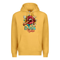 Mustard Western Boss Babe Cigar Lip Premium Hoodie - BundleAndBundleShop