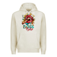 Oatmeal Heather Western Boss Babe Cigar Lip Premium Hoodie - BundleAndBundleShop