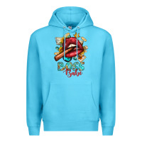 Ocean Blue Western Boss Babe Cigar Lip Premium Hoodie - BundleAndBundleShop