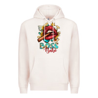 Pale Pink Western Boss Babe Cigar Lip Premium Hoodie - BundleAndBundleShop