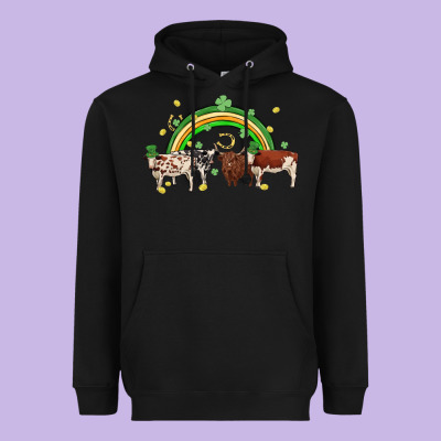 Cow St Patrick Days Heavyweight Hoodie Designed By Maliassmallbusiness