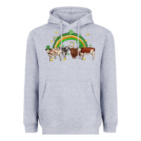 Heather Grey cow st patrick days Heavyweight Hoodie - MaliasSmallBusiness