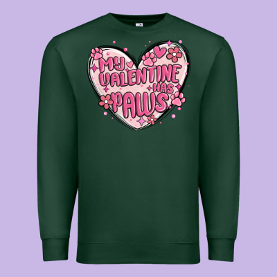 My Valentine Has Paws Premium Sweatshirt Designed By Maliassmallbusiness