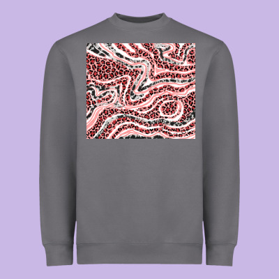 Pinky Leopard And Cowhide Valentine's Day Heavyweight Sweatshirt Designed By Ranaportraitstore