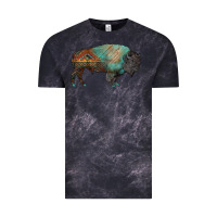 Cloud Black aztec bison Vintage Tee - RanaPortraitStore