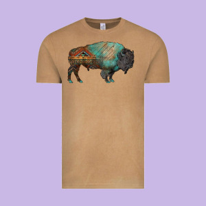 Aztec Bison Vintage Tee Designed By Ranaportraitstore