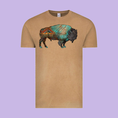 Aztec Bison Vintage Tee Designed By Ranaportraitstore