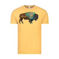 Vintage Mustard aztec bison Vintage Tee - RanaPortraitStore