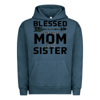 Pigment Midnight Navy Blessed Mom And Sister Urban Hoodie - Bettercallsaul