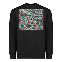 Black pink and turquoise cowhide and leopard Heavyweight Sweatshirt - RanaPortraitStore