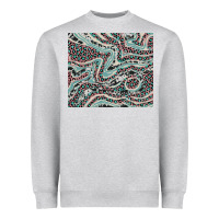 Heather Grey pink and turquoise cowhide and leopard Heavyweight Sweatshirt - RanaPortraitStore