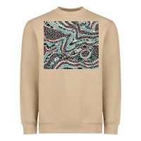 Mushroom pink and turquoise cowhide and leopard Heavyweight Sweatshirt - RanaPortraitStore