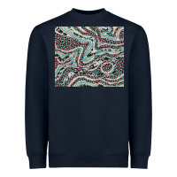 Navy pink and turquoise cowhide and leopard Heavyweight Sweatshirt - RanaPortraitStore