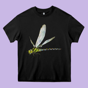 Blue And Yellow Dragonfly Heavy Core Tee Designed By Lillyallendesigns
