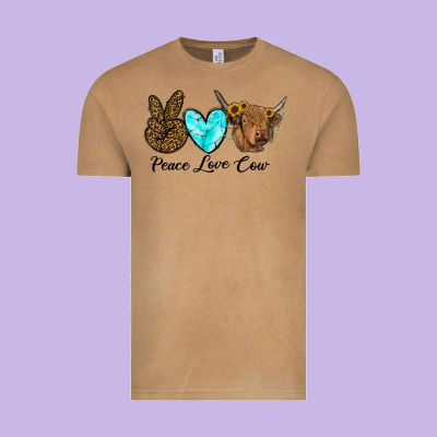Peace Love Cow Vintage Tee Designed By Ranaportraitstore
